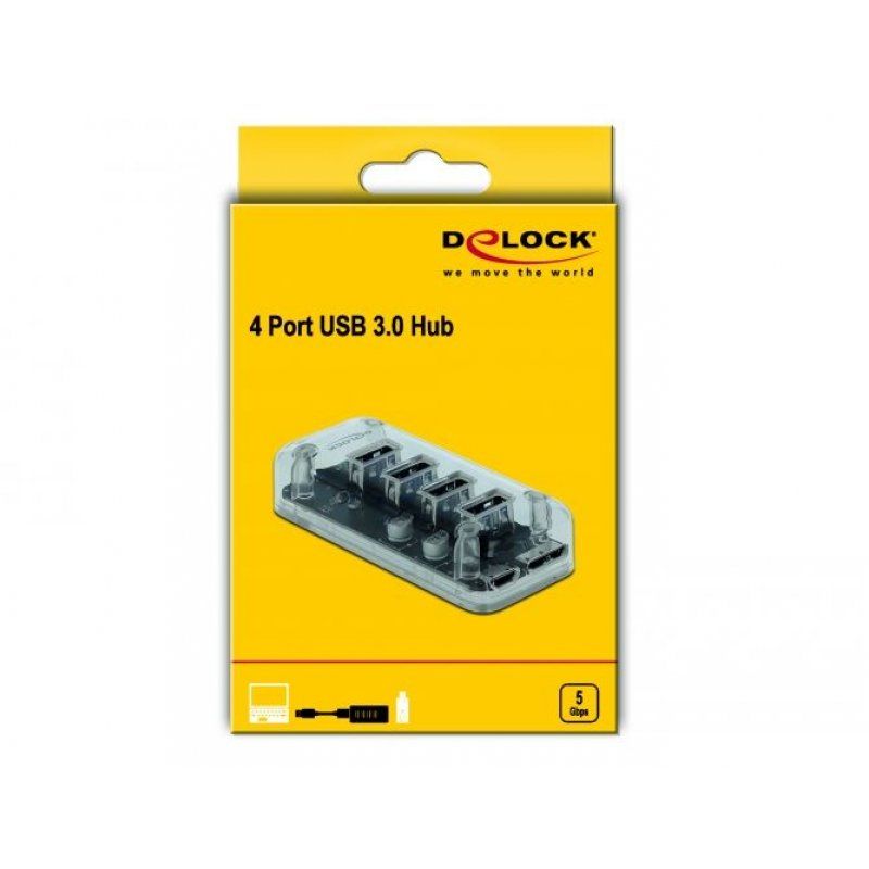 DeLOCK 64087 interface hub USB 3.2 Gen 1 (3.1 Gen 1) Micro-B 5000 Mbit/s Transparent