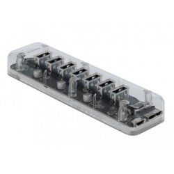 Delock compatible Ext. USB 3.0 Hub 7Ports Transp. | 64088