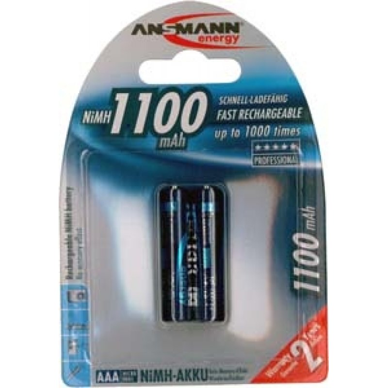 Ansmann 1x2 NiMH 1100 mAh Micro / AAA / HR03 Nickel-Metal Hydride (NiMH)