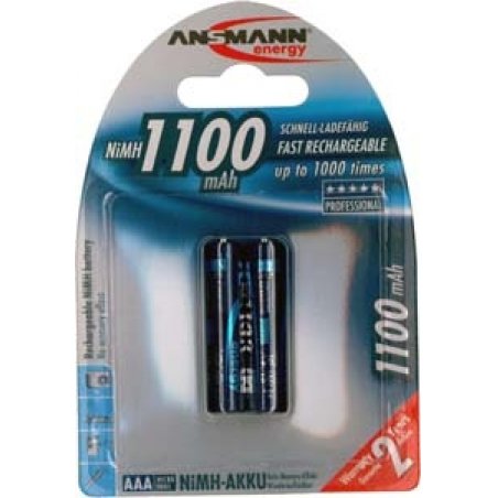 Ansmann 1x2 NiMH 1100 mAh Micro / AAA / HR03 Nickel-Metal Hydride (NiMH)