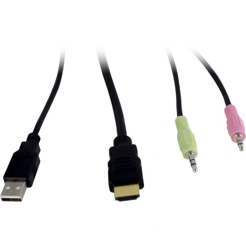 Inter-Tech AS-41HA HDMI commutateur écran, clavier et souris Noir