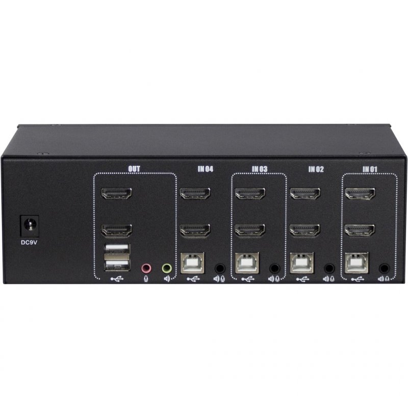 Inter-Tech AS-42HA HDMI commutateur écran, clavier et souris Noir