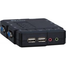 Inter-Tech KVM-CS-41UA commutateur écran, clavier et souris Noir