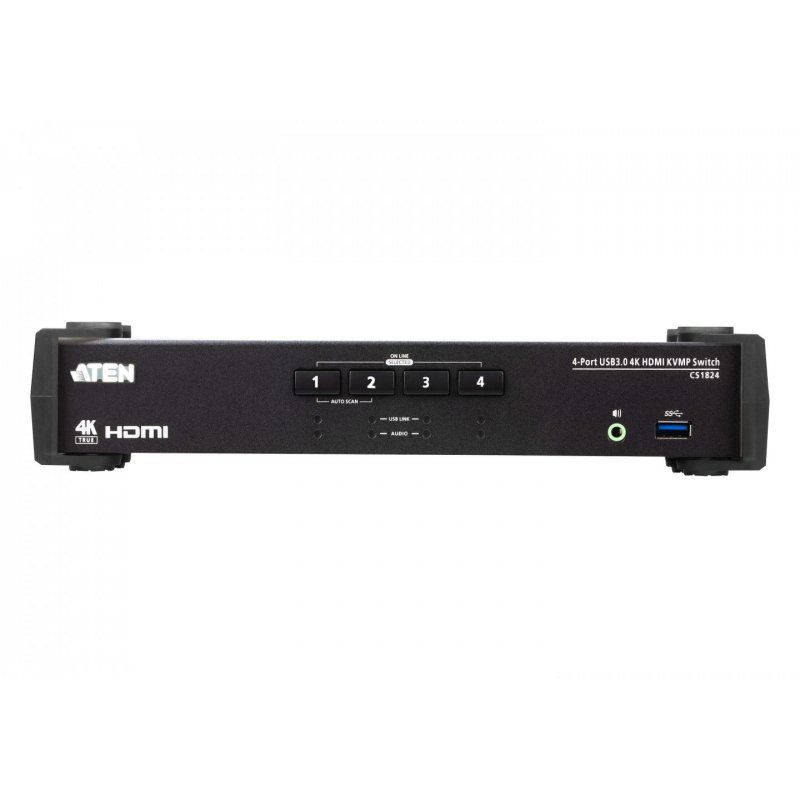 ATEN Commutateur KVMP™ HDMI 4K 4 ports USB 3.0 avec mode de mélangeur audio