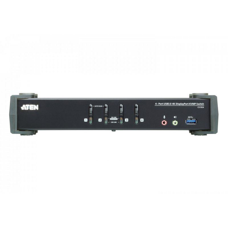 ATEN 4-Port USB 3.1 Gen 1 4K DisplayPort 1.2 KVMP™ Switch with Audio (KVM cables included)