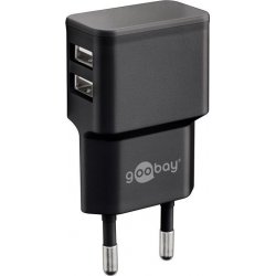 goobay USB-Ladegerät 2,4A/ 2xUSB Bu   bk | 44951