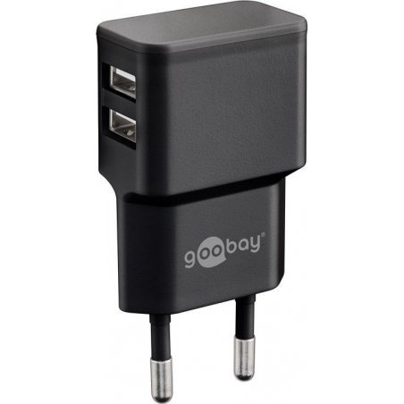 goobay USB-Ladegerät 2,4A/ 2xUSB Bu   bk | 44951