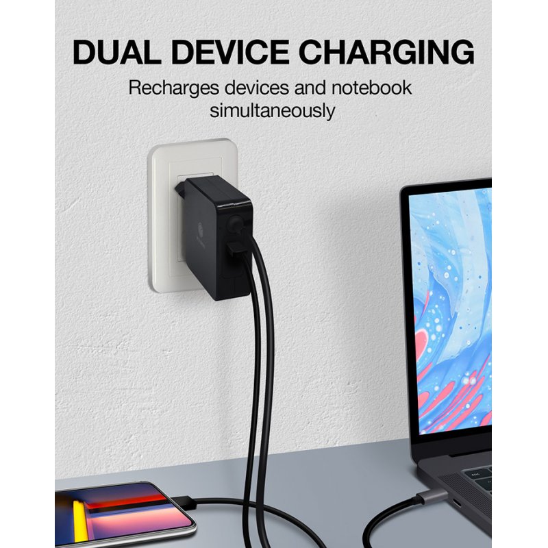 ICY BOX IB-PS101-PD Ordinateur portable, Smartphone, Tablette Noir Secteur Intérieure