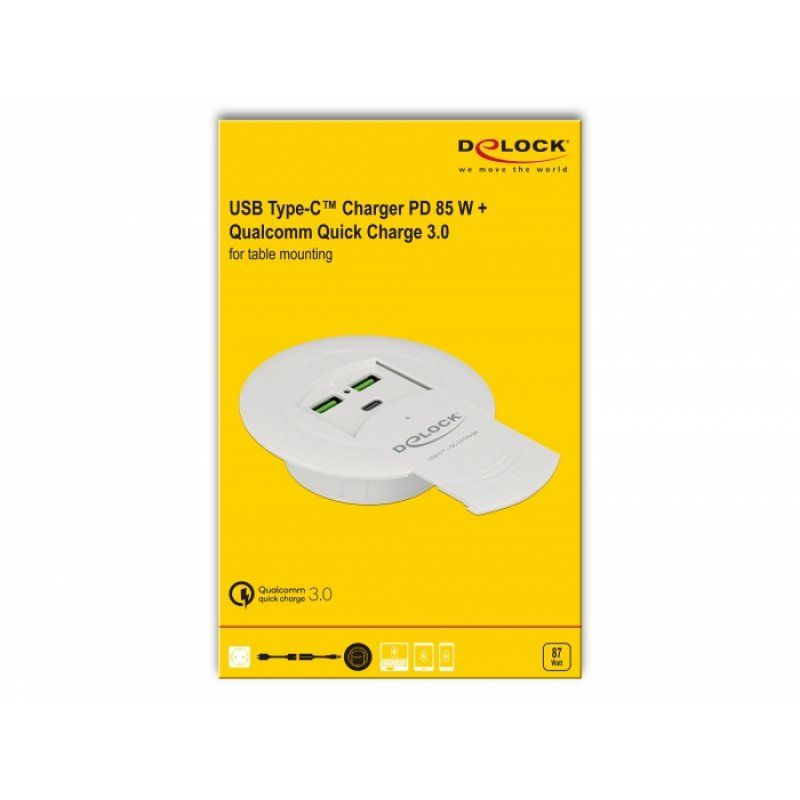 DeLOCK 64065 chargeur d'appareils mobiles Smartphone Blanc CC Charge rapide Intérieure