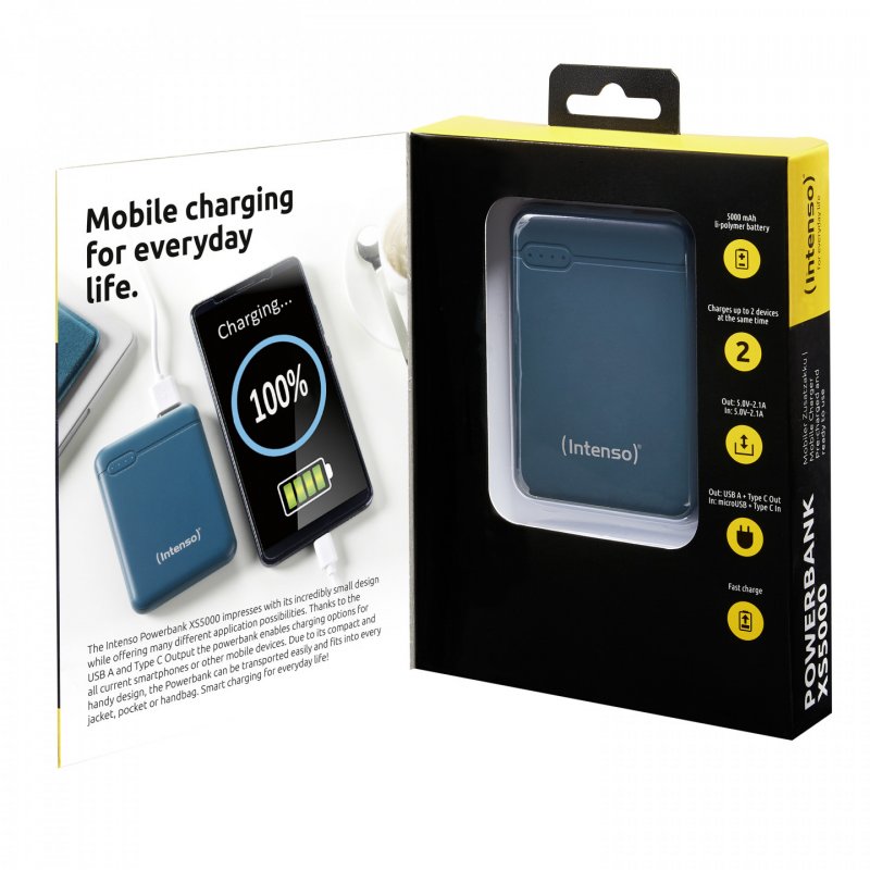Intenso compatible Powerbank XS5000    pt | 5000 mAh, petrol