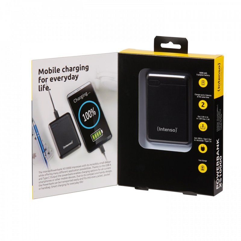 Intenso compatible Powerbank XS10000   bk | 10000 mAh, black