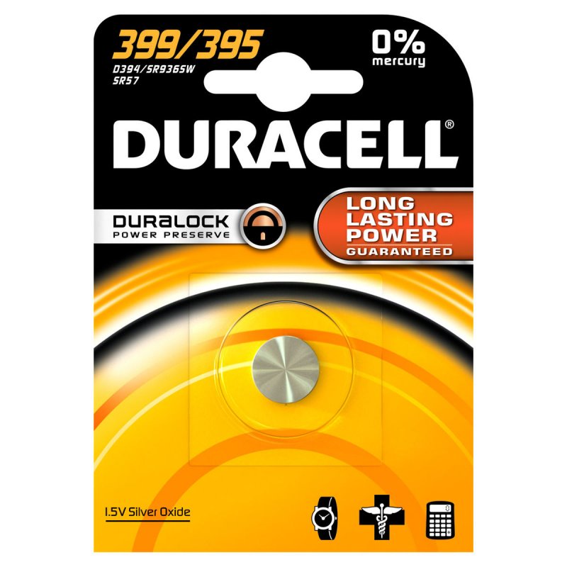 Duracell 399/395 Batterie à usage unique SR57 Argent-Oxide (S)