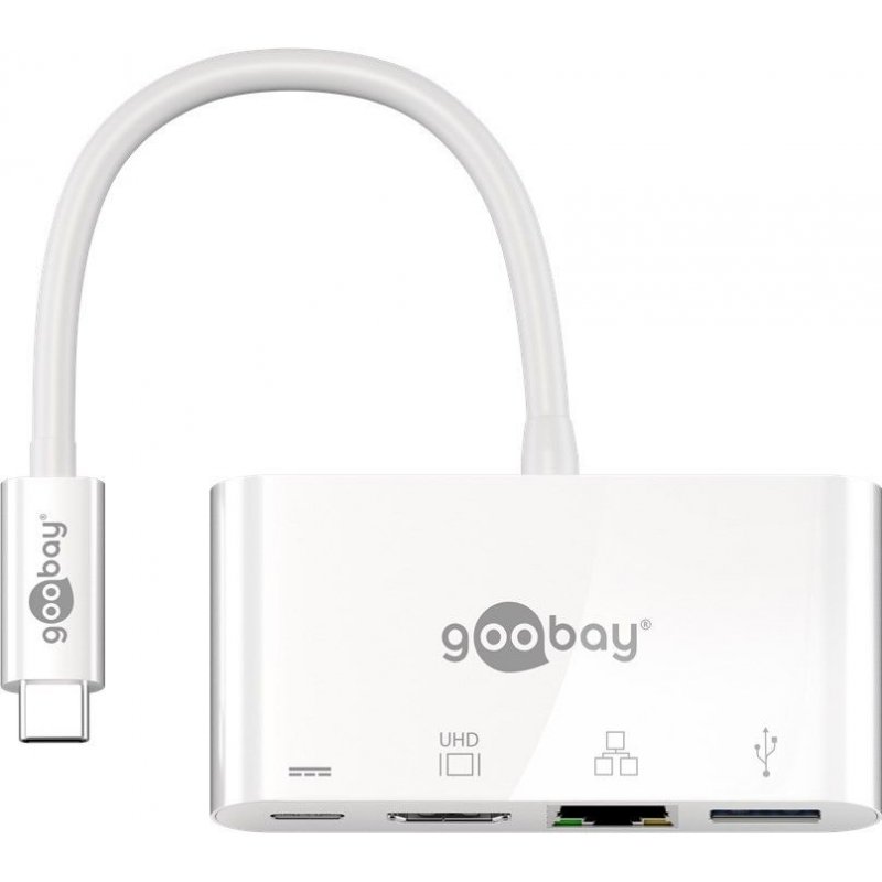 Goobay 62105 notebook dock/port replicator Wired USB 3.2 Gen 1 (3.1 Gen 1) Type-C White