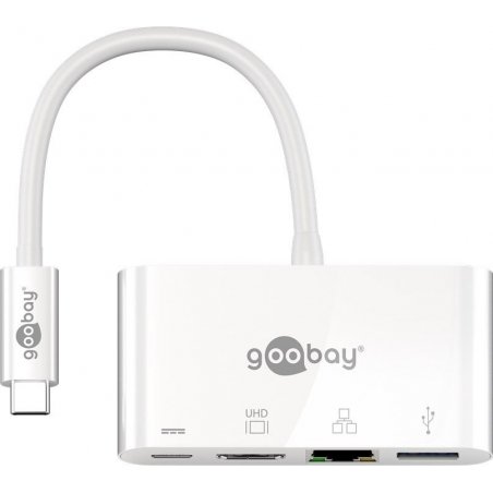 Goobay 62105 station d'accueil Avec fil USB 3.2 Gen 1 (3.1 Gen 1) Type-C Blanc
