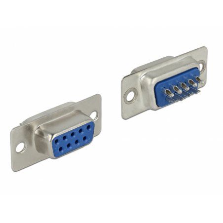 DeLOCK 65882 connecteur de fils Sub-D 9 pin Bleu, Argent