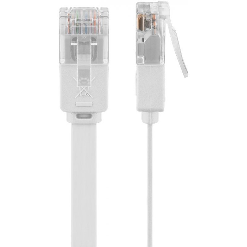 Goobay CAT 5e Flat-Patch Cable U/UTP, white, 1.5m