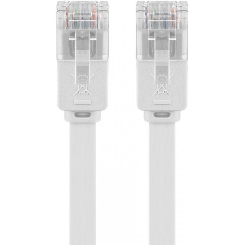 goobay Cat5e U/UTP flach       wh 20,00m