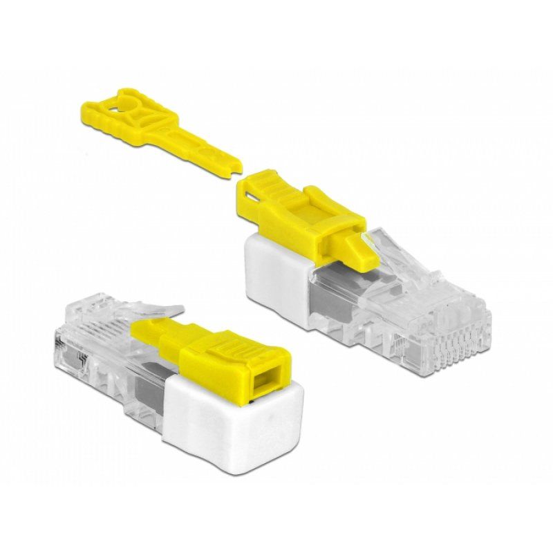 DeLOCK 85334 connecteur de fils RJ45 Blanc, Jaune
