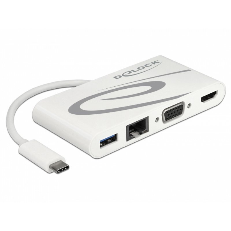 DeLOCK USB C 3.1-HDMI 4K,VGA,LAN,USB | Dockingstation