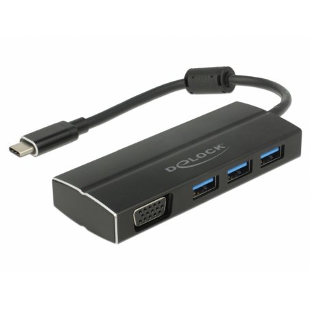 DeLOCK USB C 3.13xUSB 3.0 A Hub+VGA 4K