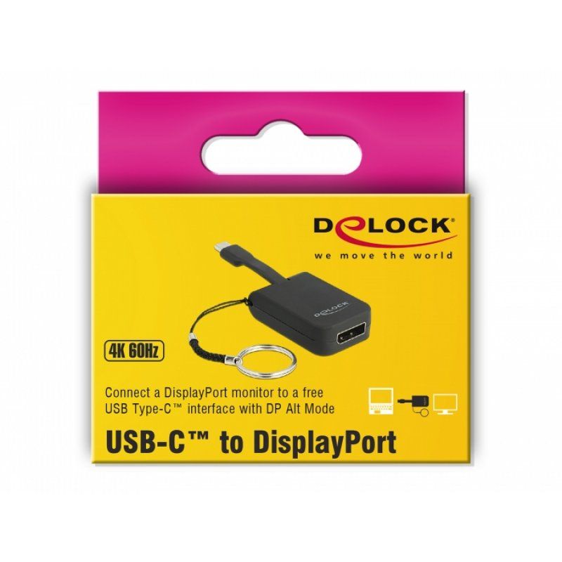 DeLOCK 63940 video cable adapter 0.03 m USB Type-C DisplayPort Black