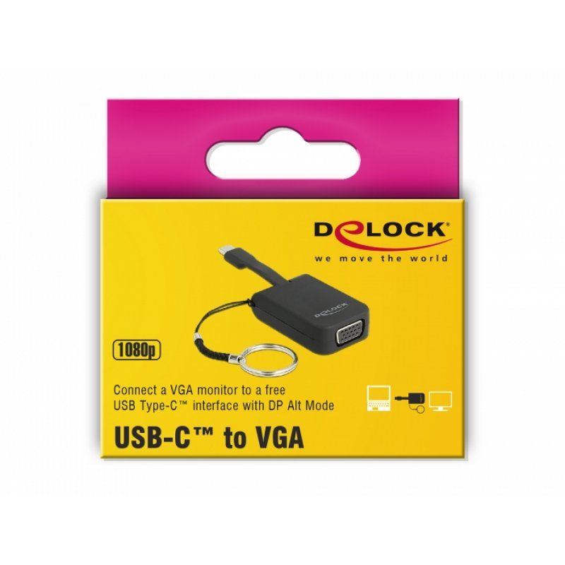 DeLOCK 63941 câble vidéo et adaptateur 0,03 m USB Type-C VGA (D-Sub) Noir
