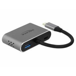 DeLOCK 64074 station d'accueil USB 3.2 Gen 1 (3.1 Gen 1) Type-C Gris