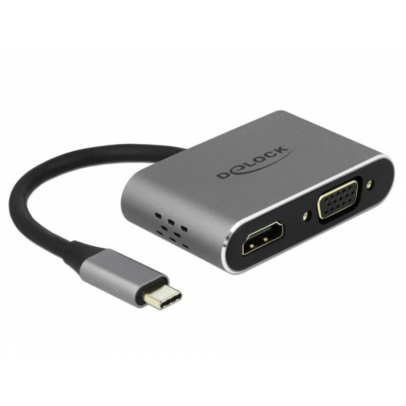 DeLOCK USB-C Adap.HDMI/VGA m.USB 3.0+PD | 64074