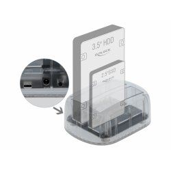 DeLOCK 64090 storage drive docking station USB 3.2 Gen 1 (3.1 Gen 1) Type-C Transparent