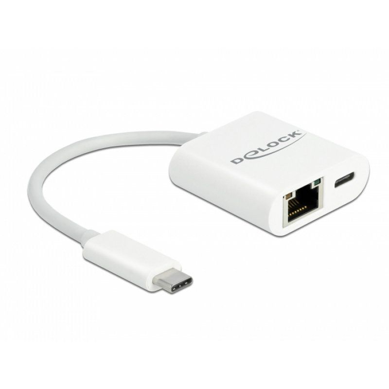 DeLOCK USB-C Adap.Gigabit LAN+PW | LAN 10/100/1000 Mbps mit Power Delivery
