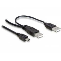 DeLOCK Y-Kabel 2x USB2.0 - USB mini 5p. | St-St-St