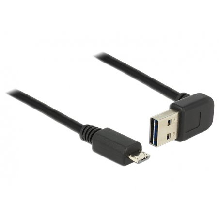 DeLOCK Micro USB-USB2.0 A-B gewink.bk 1m | Easy USB