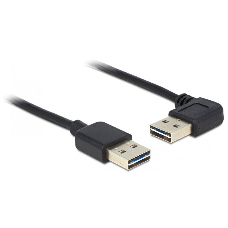 DeLOCK 3m USB 2.0 A m/m 90° USB cable USB A Black