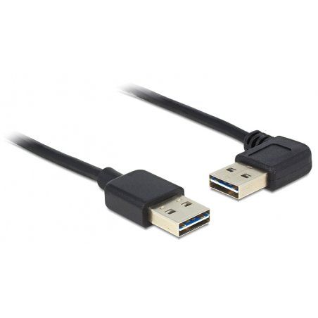 DeLOCK 3m USB 2.0 A m/m 90° câble USB USB A Noir