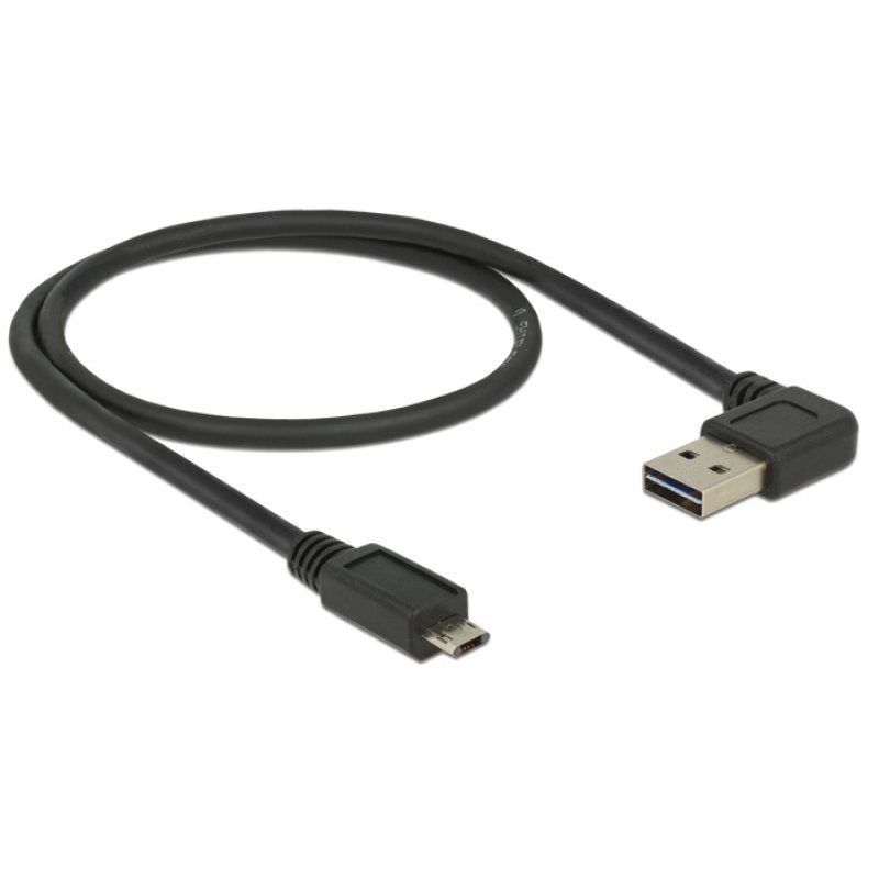DeLOCK 0.5m, USB2.0-A/USB2.0 Micro-B USB cable USB A Micro-USB B Black