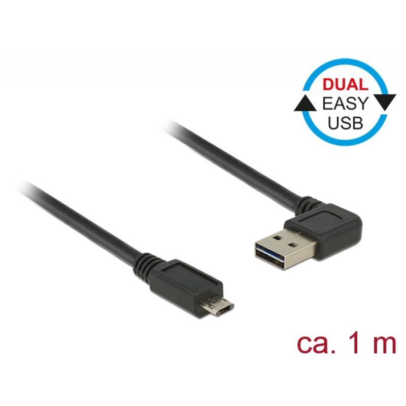 DeLOCK 85165 câble USB 1 m USB 2.0 USB A Micro-USB B Noir