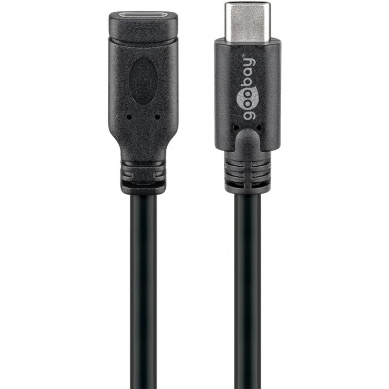 goobay USB-C St USB C Bu          bk 1m | Verlängerung USB 3.1 Generation 1