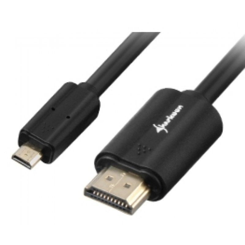 Sharkoon 1m, HDMI/Micro HDMI câble HDMI HDMI Type A (Standard) HDMI Type D (Micro) Noir