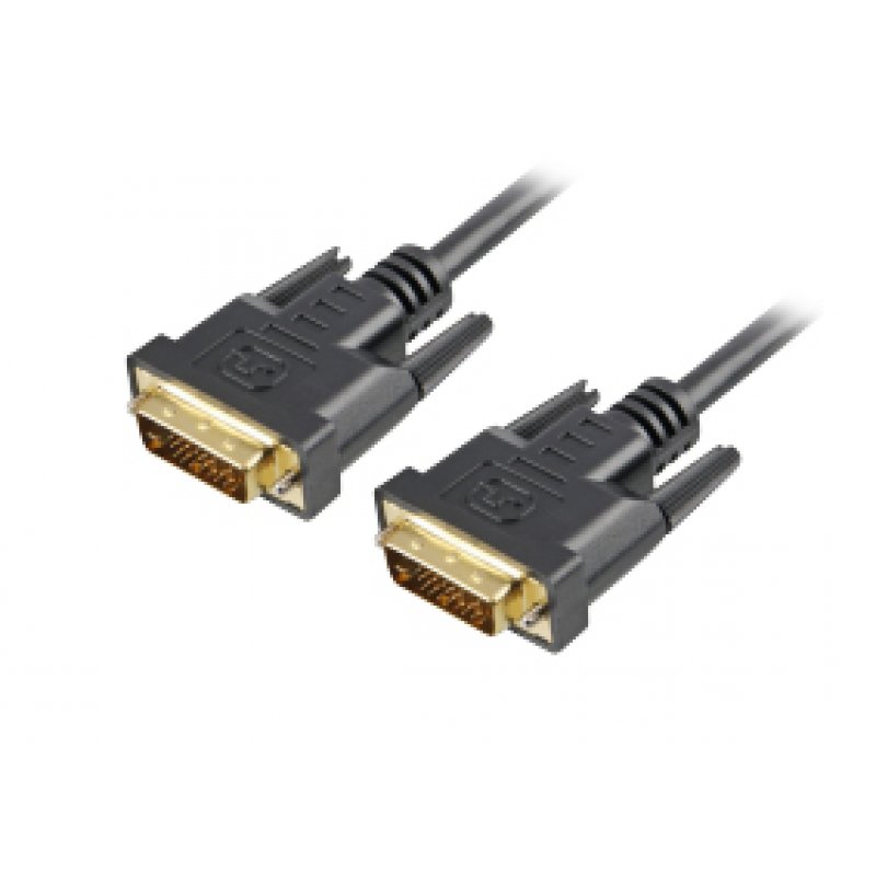 Sharkoon DVI-D/DVI-D (24+1), 1 m DVI cable Black