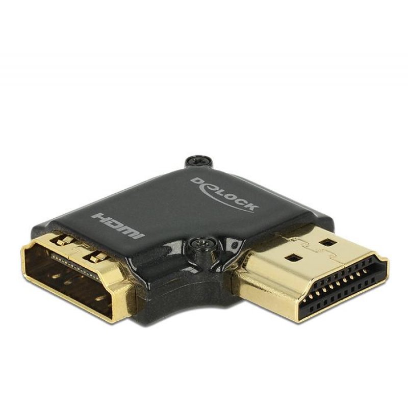 DeLOCK HDMI-A/HDMI-A, F/M, 90° Black