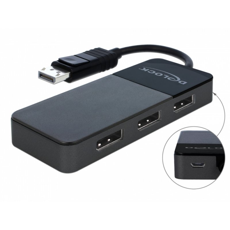 DeLOCK 87737 répartiteur vidéo DisplayPort 3x DisplayPort
