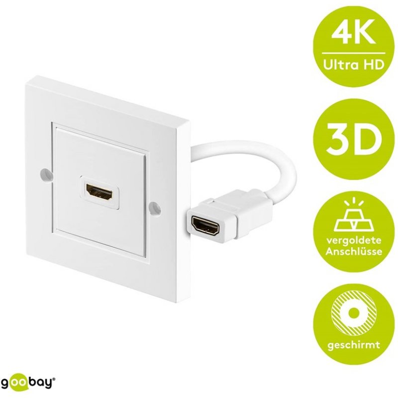 Goobay HDMI™ Wall Socket, Gold-plated