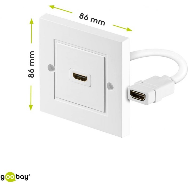 Goobay HDMI™ Wall Socket, Gold-plated