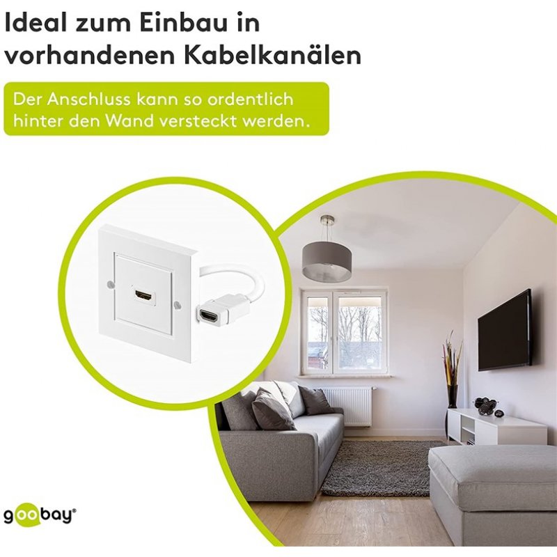 Goobay HDMI™ Wall Socket, Gold-plated