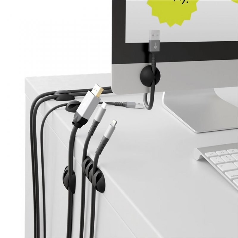Goobay 70683 cable organizer Desk/Wall Cable clip Black 5 pc(s)
