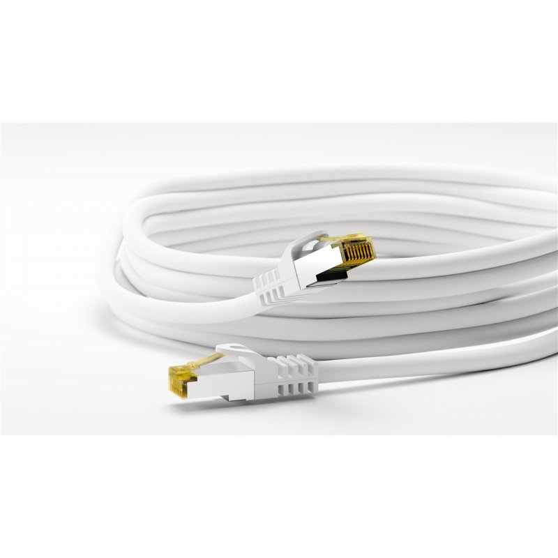 Goobay RJ45 Patch Cord CAT 6A S/FTP (PiMF), 500 MHz, with CAT 7 Raw Cable, white, 7.5m