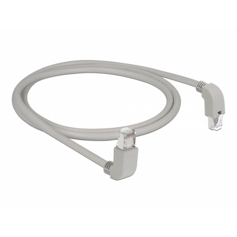 DeLOCK RJ45 Cat.6A S/FTP ob/un gew.   1m | oben / unten gewinkelt