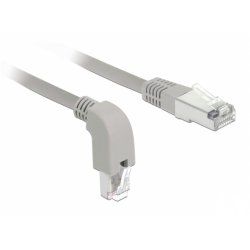 DeLOCK RJ45 Cat.6A S/FTP unten gew.   1m | unten gewinkelt/ gerade