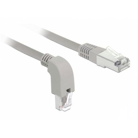 DeLOCK RJ45 Cat.6A S/FTP unten gew.   1m | unten gewinkelt/ gerade