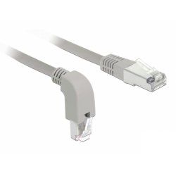 DeLOCK RJ45 Cat.6A S/FTP unten gew.   2m | unten gewinkelt/ gerade